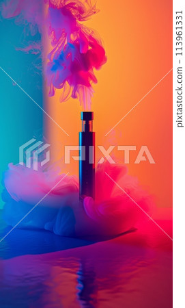 elfbar nachfüll pod läuft aus Abstract vape, electronic cigarette with smoke - Stock Illustration  [113961331]