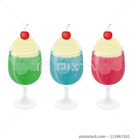 Cream soda illustration set Cream soda illustration set 113961581