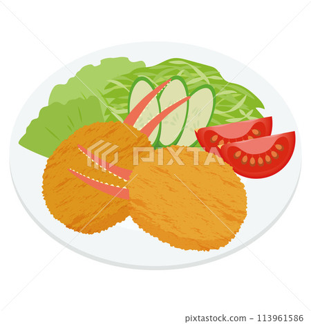 Illustration of crab cream croquette Illustration of crab cream croquette 113961586