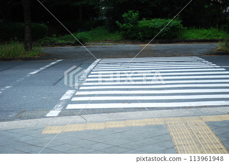 Crosswalk without traffic lights Crosswalk without traffic lights 113961948