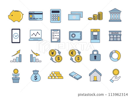 Money and investment icon set Money and investment icon set 113962314