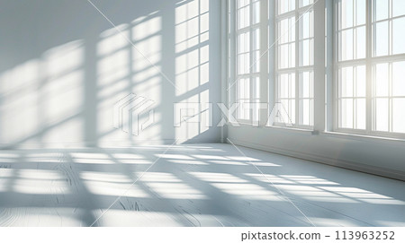 Empty white room with sun light. space for ypur design. Empty white room with sun light. space for ypur design. 113963252
