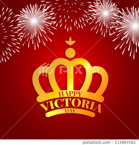 Golden crown with fireworks for the Victoria day 113963562