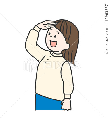 A woman looking up 113963887