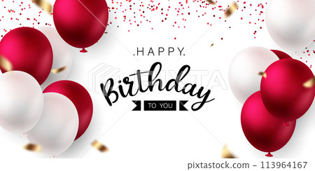 Celebrate your birthday background with beautiful balloons vector illustration. Celebrate your birthday background with beautiful balloons vector illustration. 113964167