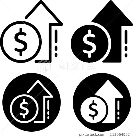 Dollar Rise Dollar Strength Icon Set Dollar Rise Dollar Strength Icon Set 113964992