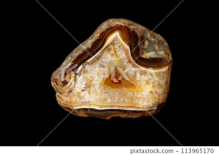 macro stone mineral agate on black background 113965170