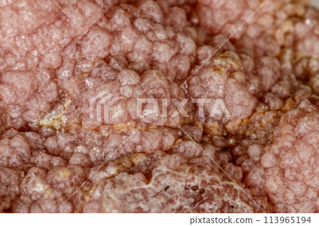 Macro stone cobalt calcite mineral on white background 113965194