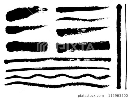 用畫筆繪製的一組粗線條 用畫筆繪製的一組粗線條 113965300