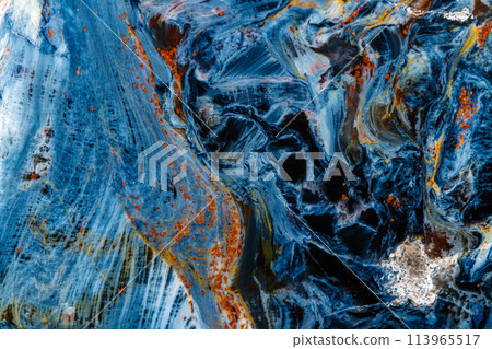 Macro stone Pietersite mineral on white background Macro stone Pietersite mineral on white background 113965517