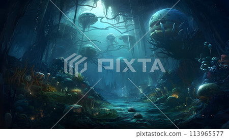 Fantastic ecosystem of the deep sea No.061 AI-generated image Fantastic ecosystem of the deep sea No.061 AI-generated image 113965577