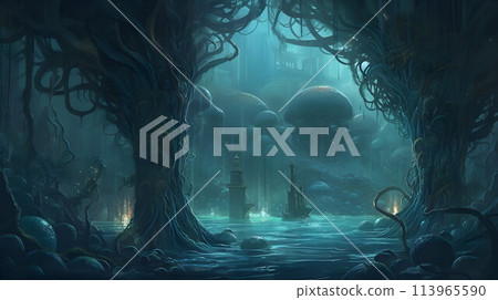 Fantastic ecosystem of the deep sea No.076 AI-generated image Fantastic ecosystem of the deep sea No.076 AI-generated image 113965590