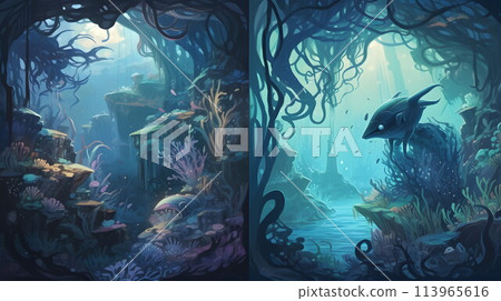 Fantastic Deep Sea Ecosystem No.002 AI-generated Image Fantastic Deep Sea Ecosystem No.002 AI-generated Image 113965616