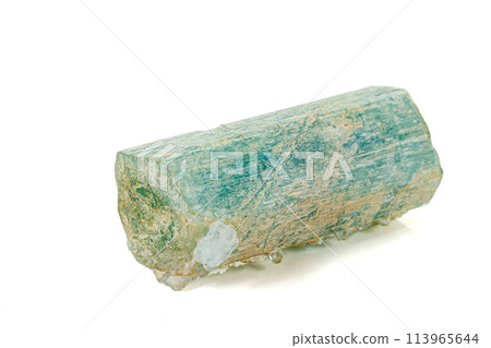 Macro tourmaline mineral stone on white background Macro tourmaline mineral stone on white background 113965644