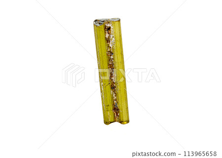 Macro tourmaline mineral stone on white background Macro tourmaline mineral stone on white background 113965658