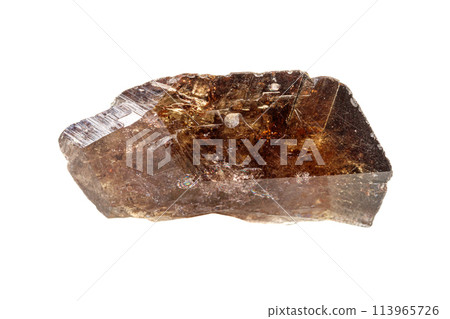 Macro stone axinite mineral on white background Macro stone axinite mineral on white background 113965726