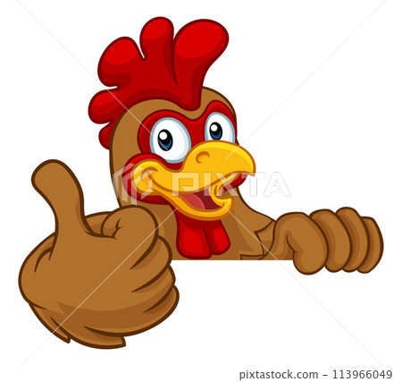Chicken Rooster Cockerel Bird Cartoon Character 113966049