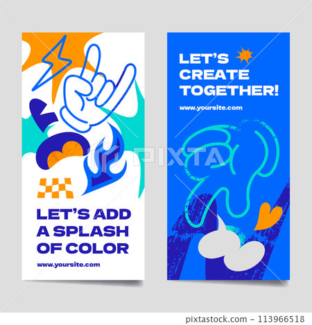 Business stationery banners in flat style Business stationery banners in flat style 113966518