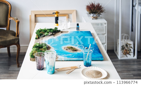3D Epoxy Resin Artwork Creating Oceanic Panorama 3D Epoxy Resin Artwork Creating Oceanic Panorama 113966774