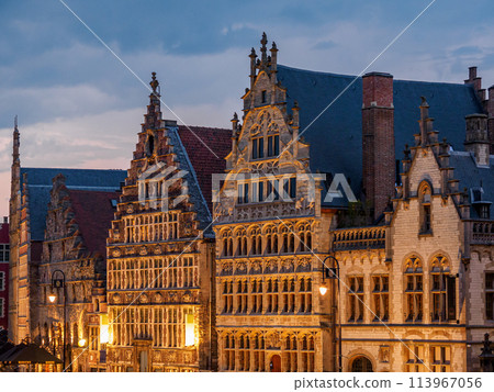 the city of Gent in Belgium at night the city of Gent in Belgium at night 113967056