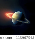 Saturn: Planet with Beautiful Rings No.003 AI-Generated Image 113967548