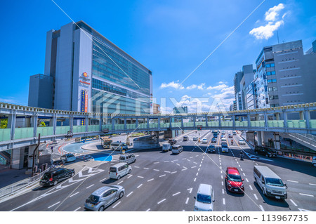 日本橫濱市容 新橫濱車站前、新橫濱站等美麗重生的主幹道景觀=4月25日 113967735