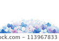Illustration frame of hydrangea drawn in watercolor 113967833