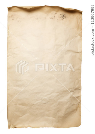 Parchment for baking culinary. Brown baking paper sheet. Isolated with clipping path. Parchment for baking culinary. Brown baking paper sheet. Isolated with clipping path. 113967995