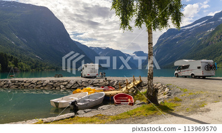 Family vacation travel RV, holiday trip in motorhome, Caravan car Vacation. Family vacation travel RV, holiday trip in motorhome, Caravan car Vacation. 113969570