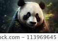 Panda in the rain 113969645