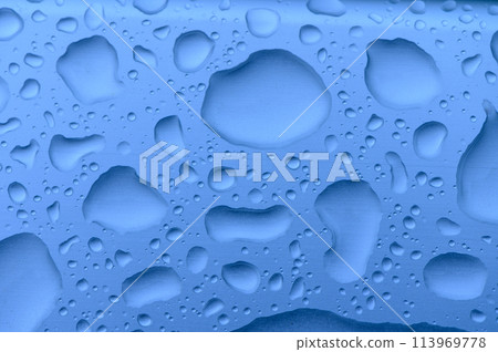 Raindrops on the window. Blue tone 3 Raindrops on the window. Blue tone 3 113969778
