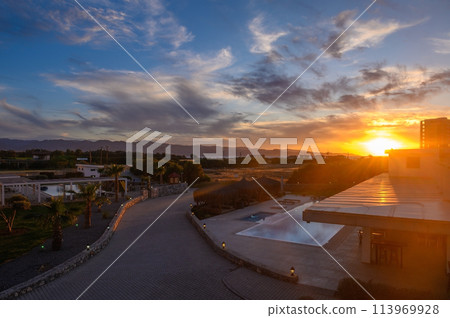 residential complex with swimming pools sunset in Cyprus 1 residential complex with swimming pools sunset in Cyprus 1 113969928