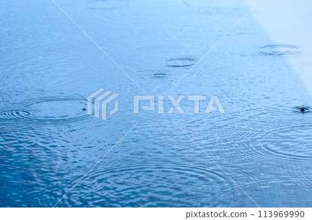 Fresh water drop, whirl and splash. Bright water rings affect the surface.2 Fresh water drop, whirl and splash. Bright water rings affect the surface.2 113969990