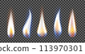 Candle flames with realistic flare isolated 113970301