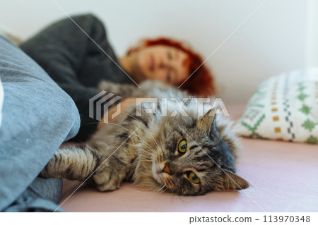 Friendship between pet and its owner Friendship between pet and its owner 113970348