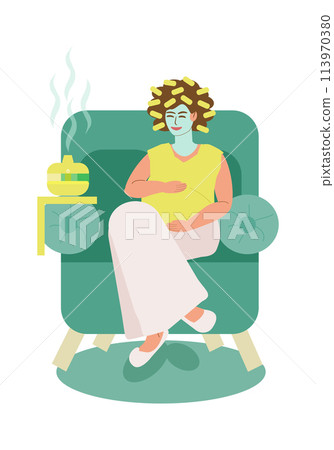 A pregnant woman takes spa treatments at home A pregnant woman takes spa treatments at home 113970380