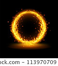 Realistic round fiery frame,fire circle,ring of fire flame 113970709