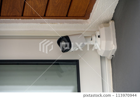 CCTV installed outside the house for remote monitoring Home safety and security system 2 CCTV installed outside the house for remote monitoring Home safety and security system 2 113970944