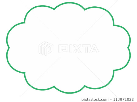 A simple green speech bubble in the shape of a cloud 113971028