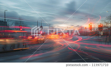 用慢速快門拍攝的城市 113971710