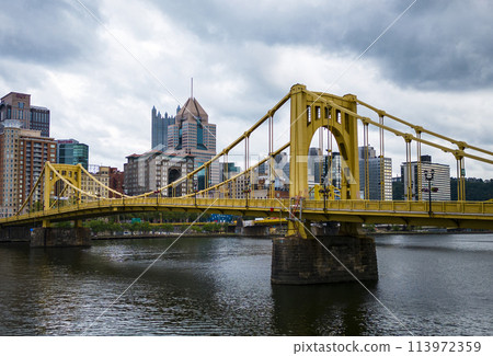 Andy Warhol 7th Street Bridge going into the city of Pittsburgh 113972359