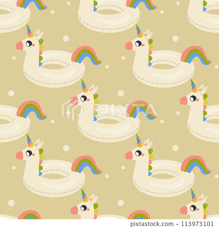 seamless pattern, unicorn shaped unicorn baby inflatable swim lap seamless pattern, unicorn shaped unicorn baby inflatable swim lap 113973101
