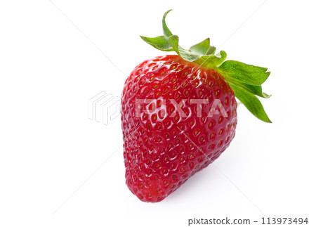 Ripe, organic strawberry on white background. Ripe, organic strawberry on white background. 113973494