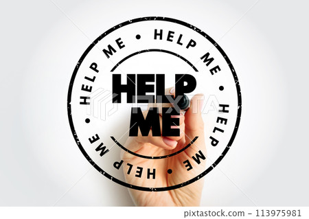 Help Me text stamp, concept background 113975981