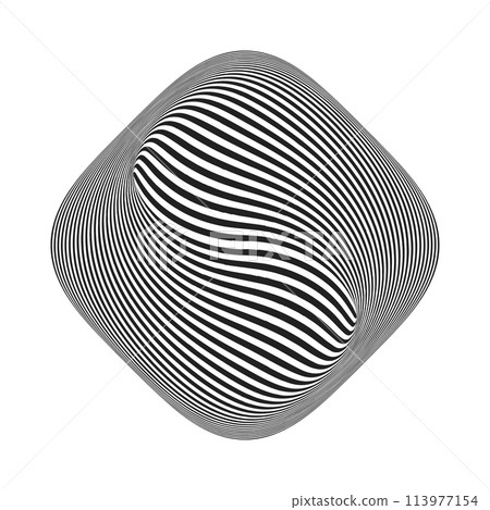 Torsion Whirl Motion and 3D Illusion in Abstract Op Art Design. Vector Illustration. Torsion Whirl Motion and 3D Illusion in Abstract Op Art Design. Vector Illustration. 113977154