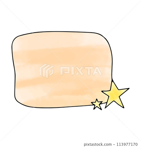 Hand drawn doodle watercolour frame with copy space. Vector illustration. 113977170