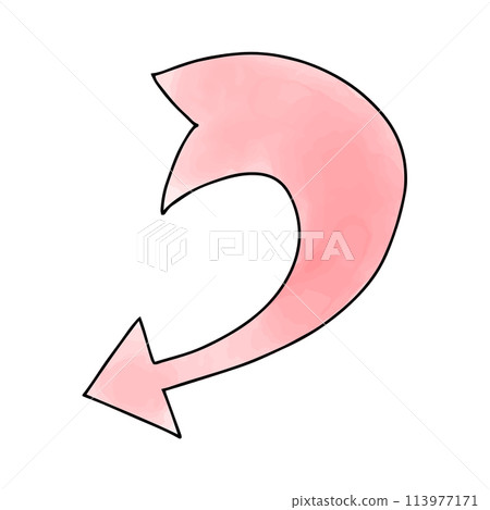 Arrow watercolor doodle element. Vector illustration. Arrow watercolor doodle element. Vector illustration. 113977171