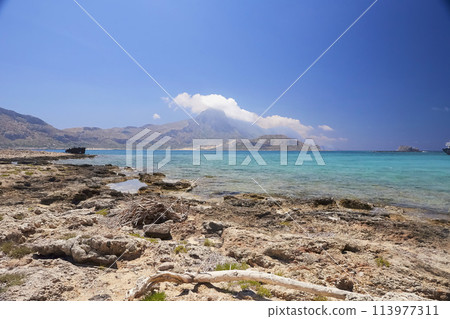 The island Gramvousa and the bay Balos The island Gramvousa and the bay Balos 113977311
