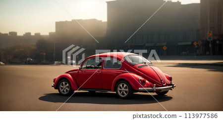 Retro car beetle on the streets of a big city Retro car beetle on the streets of a big city 113977586