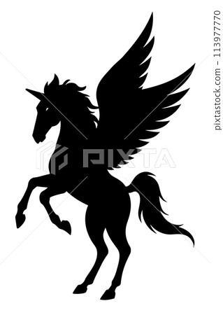 Pegasus animal silhouette vector Pegasus animal silhouette vector 113977770